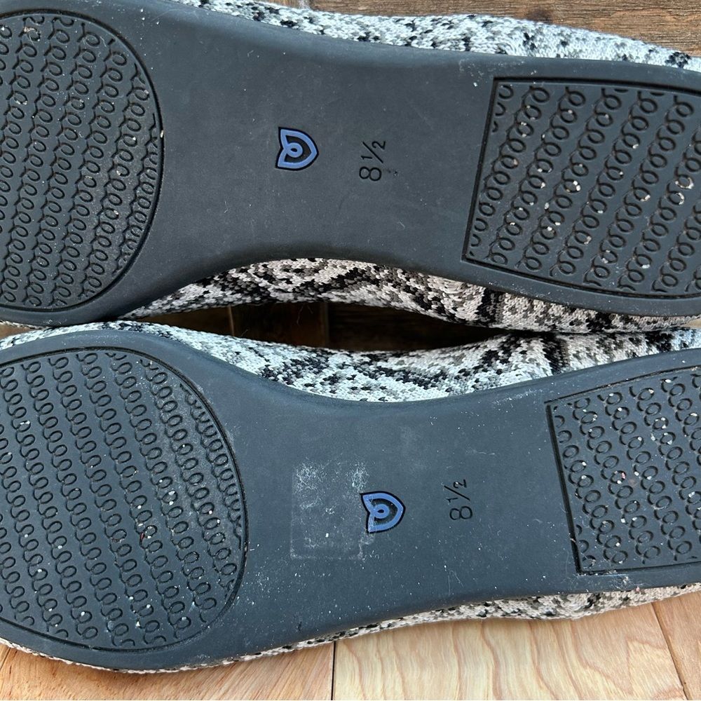 Rothy's The Point Black & White Python Print Flat… - image 9